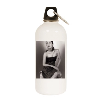 Salma Hayek White Water Bottle With Carabiner