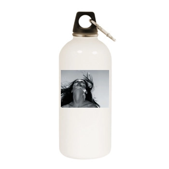 Salma Hayek White Water Bottle With Carabiner