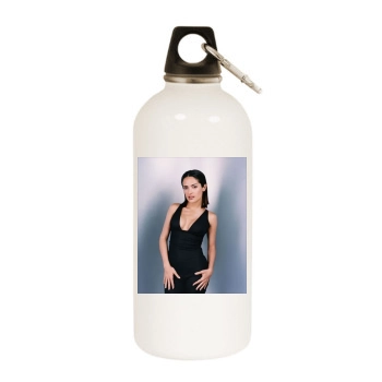 Salma Hayek White Water Bottle With Carabiner