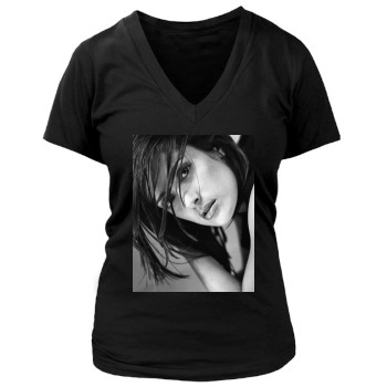 Salma Hayek Women's Deep V-Neck TShirt