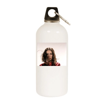 Salma Hayek White Water Bottle With Carabiner