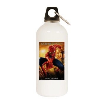 Spider-Man 2 (2004) White Water Bottle With Carabiner