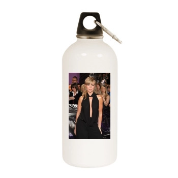 Samantha Janus White Water Bottle With Carabiner