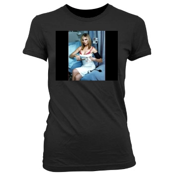 Sarah Chalke Women's Junior Cut Crewneck T-Shirt