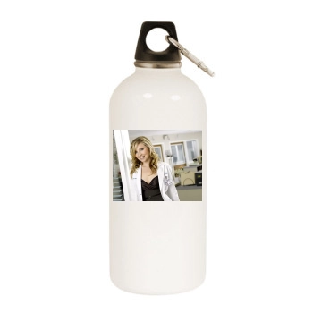 Sarah Chalke White Water Bottle With Carabiner