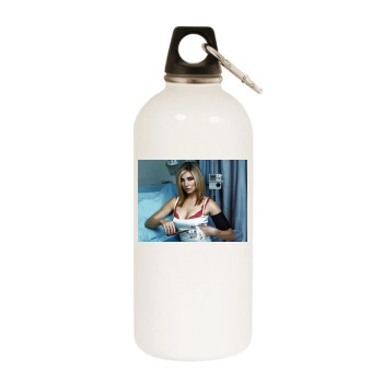 Sarah Chalke White Water Bottle With Carabiner