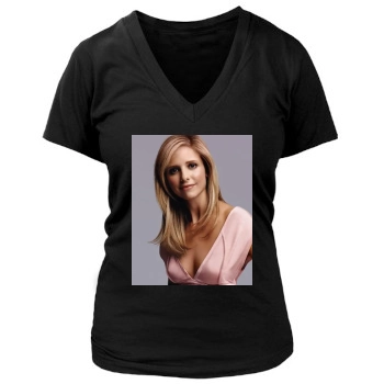 Sarah Michelle Gellar Women's Deep V-Neck TShirt