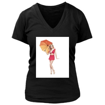 Sarah Michelle Gellar Women's Deep V-Neck TShirt