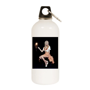 Sarah Michelle Gellar White Water Bottle With Carabiner