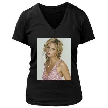 Sarah Michelle Gellar Women's Deep V-Neck TShirt