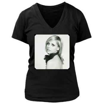 Sarah Michelle Gellar Women's Deep V-Neck TShirt