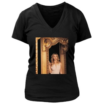 Sarah Michelle Gellar Women's Deep V-Neck TShirt