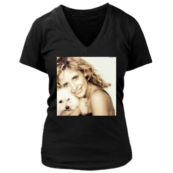 Sarah Michelle Gellar Women's Deep V-Neck TShirt