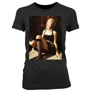 Scarlett Johansson Women's Junior Cut Crewneck T-Shirt