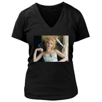 Scarlett Johansson Women's Deep V-Neck TShirt