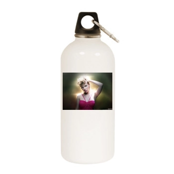 Scarlett Johansson White Water Bottle With Carabiner