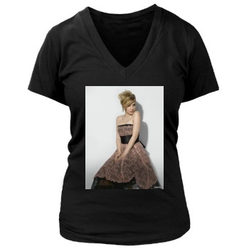 Scarlett Johansson Women's Deep V-Neck TShirt