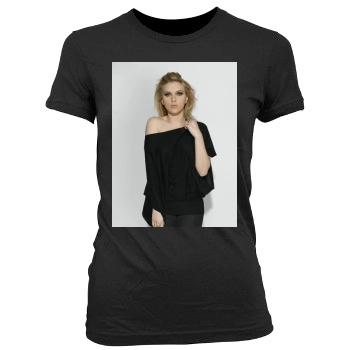 Scarlett Johansson Women's Junior Cut Crewneck T-Shirt