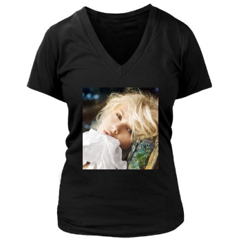 Scarlett Johansson Women's Deep V-Neck TShirt