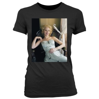 Scarlett Johansson Women's Junior Cut Crewneck T-Shirt