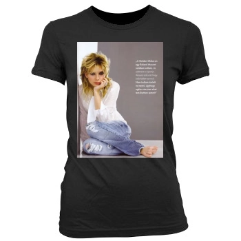 Scarlett Johansson Women's Junior Cut Crewneck T-Shirt