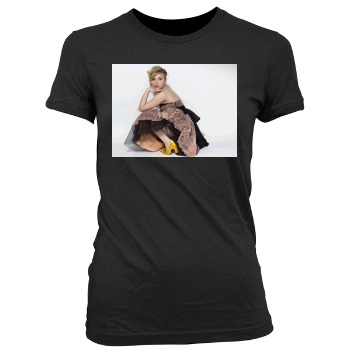 Scarlett Johansson Women's Junior Cut Crewneck T-Shirt