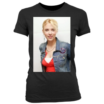 Scarlett Johansson Women's Junior Cut Crewneck T-Shirt