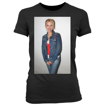 Scarlett Johansson Women's Junior Cut Crewneck T-Shirt