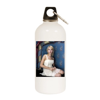 Scarlett Johansson White Water Bottle With Carabiner