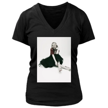 Scarlett Johansson Women's Deep V-Neck TShirt