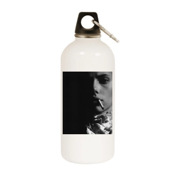 Scarlett Johansson White Water Bottle With Carabiner