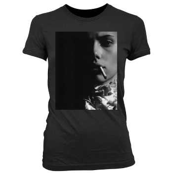 Scarlett Johansson Women's Junior Cut Crewneck T-Shirt