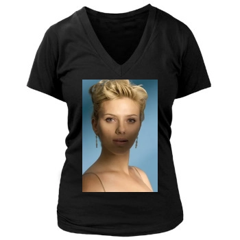 Scarlett Johansson Women's Deep V-Neck TShirt