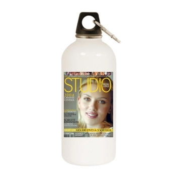 Scarlett Johansson White Water Bottle With Carabiner