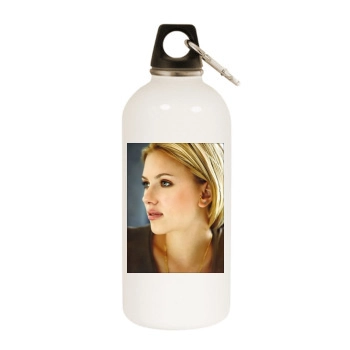 Scarlett Johansson White Water Bottle With Carabiner