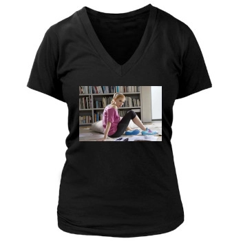 Scarlett Johansson Women's Deep V-Neck TShirt