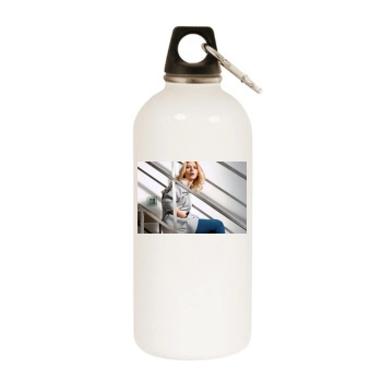 Scarlett Johansson White Water Bottle With Carabiner