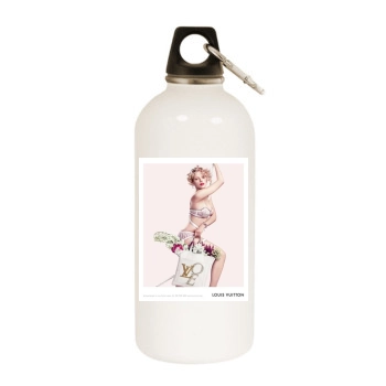 Scarlett Johansson White Water Bottle With Carabiner