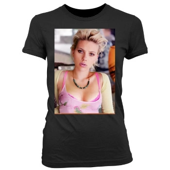 Scarlett Johansson Women's Junior Cut Crewneck T-Shirt