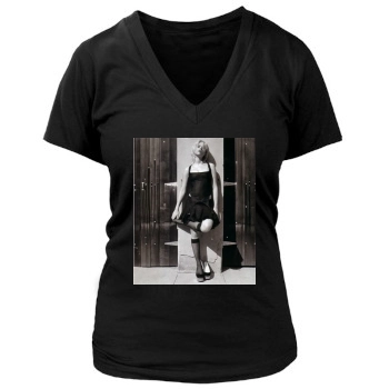 Scarlett Johansson Women's Deep V-Neck TShirt