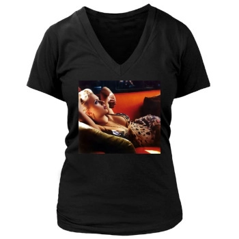 Scarlett Johansson Women's Deep V-Neck TShirt