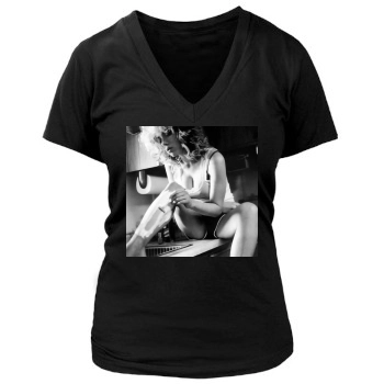 Scarlett Johansson Women's Deep V-Neck TShirt