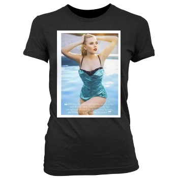 Scarlett Johansson Women's Junior Cut Crewneck T-Shirt