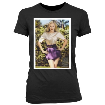 Scarlett Johansson Women's Junior Cut Crewneck T-Shirt