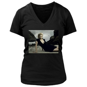 Scarlett Johansson Women's Deep V-Neck TShirt