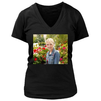 Scarlett Johansson Women's Deep V-Neck TShirt