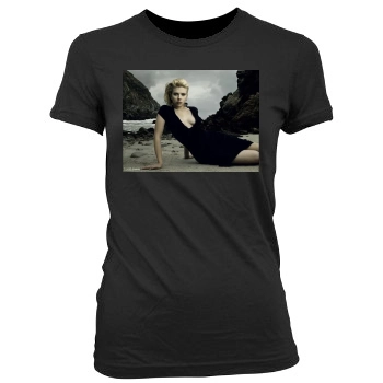 Scarlett Johansson Women's Junior Cut Crewneck T-Shirt