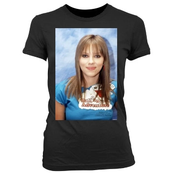 Scarlett Johansson Women's Junior Cut Crewneck T-Shirt