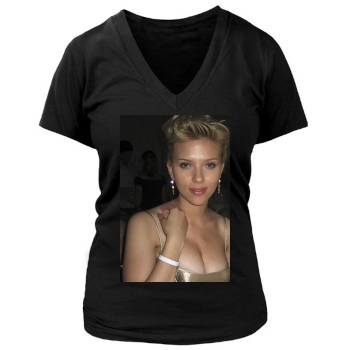 Scarlett Johansson Women's Deep V-Neck TShirt