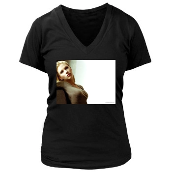 Scarlett Johansson Women's Deep V-Neck TShirt